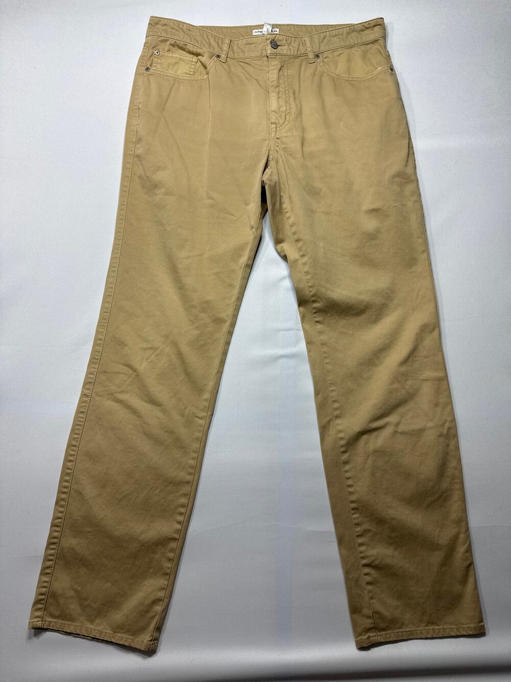 Peter Millar Men's Straight Leg Sateen 5 Pocket Tan Pants - Size 36 (36x33)‎